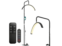 Luminária De Pé Com Cabeça Rotativa De 350° 7 Temperaturas De Cor E Suporte Para Celular