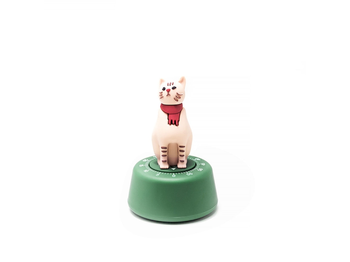 Cronómetro De Cozinha, 55 Minutos, Forma De Gato, Plástico, 12x7x7 Cm