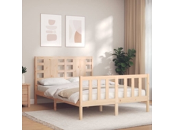 Estrutura De Cama De Casal C/ Cabeceira Madeira Maciça