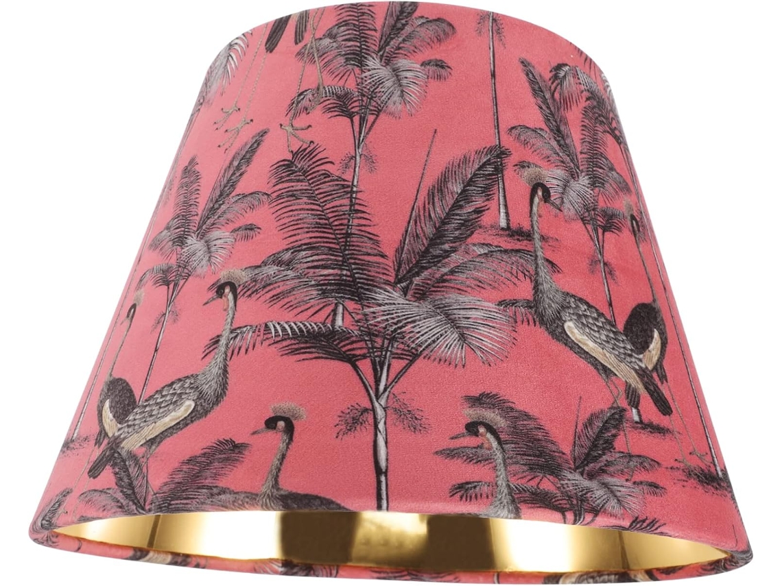 Abajur de Mesa em Flanela com Estampa de Pavão, Capa Leve, Compatível com Soquetes E27 e E14, Decorativo. SFUSHOS