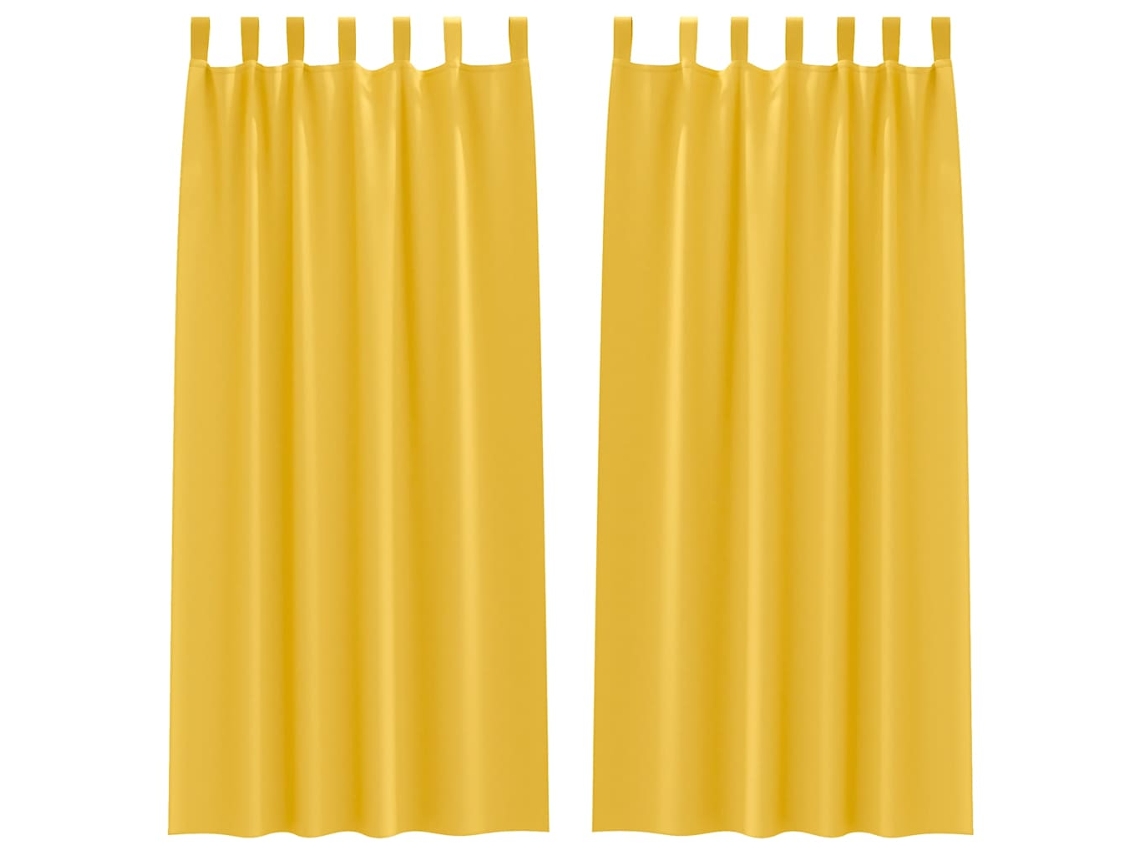 Maison Exclusive - Cortinas Blackout Com Argolas 2 Pcs Amarelo Mostarda
