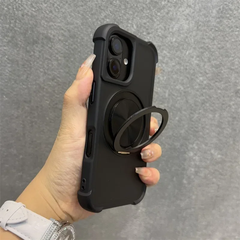 Capa De Celular Em Silicone Líquido Magnético (preta Para Iphone 12) Com Proteção Para Lente.