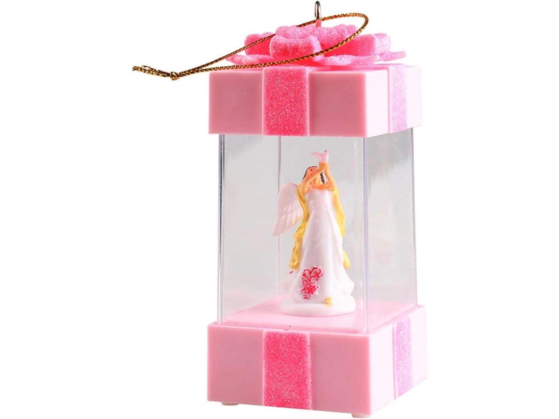 Lanterna De Natal Com Glitter E Led - Funciona A Bateria - Decoração De Natal
