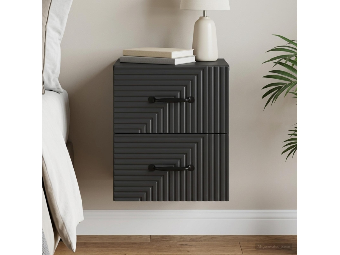 Vidaxl Gabinete De Canto Montado Na Parede Preto 34,5 X 33 X 40 Cm