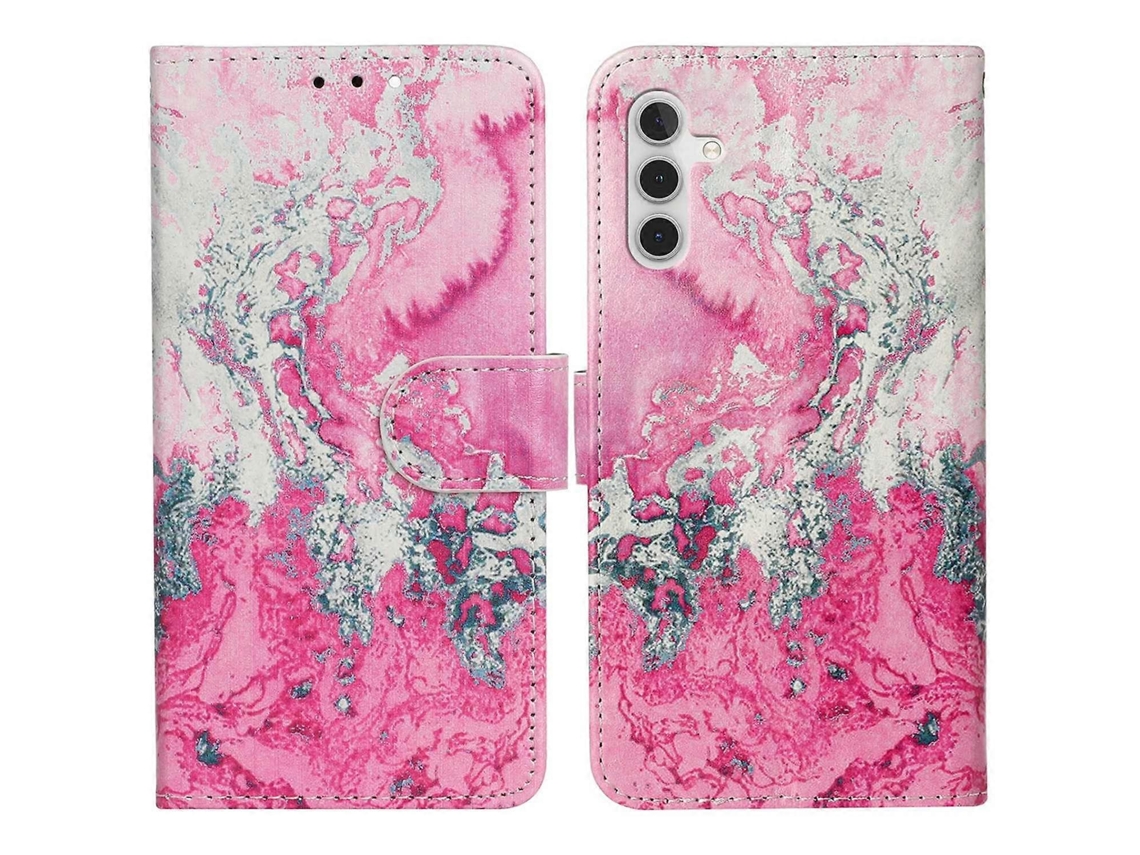 Capa Flip De Couro Com Padrão Para Samsung Galaxy S24 Fe