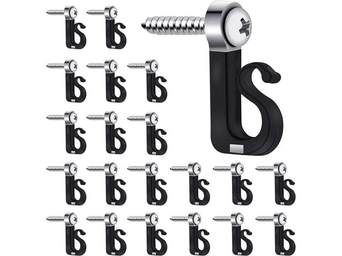 Ganchos De Parafuso Linjou, Ganchos Para Pendurar Luzes Internas/externas Com Broca Q-hanger, 20 Peças