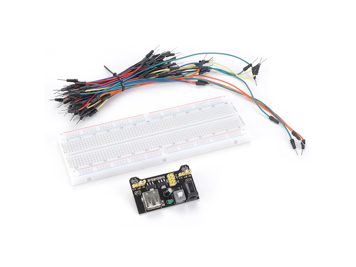 Conjunto de Protoboard Sem Soldagem com Módulo de Alimentação 3.3v/5v e 65 Cabos Jumper com MARCA
