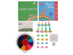 Mali conjunto de Pintura com Dedos Lavável para Crianças com 20 Carimbos e Livro de Arte
