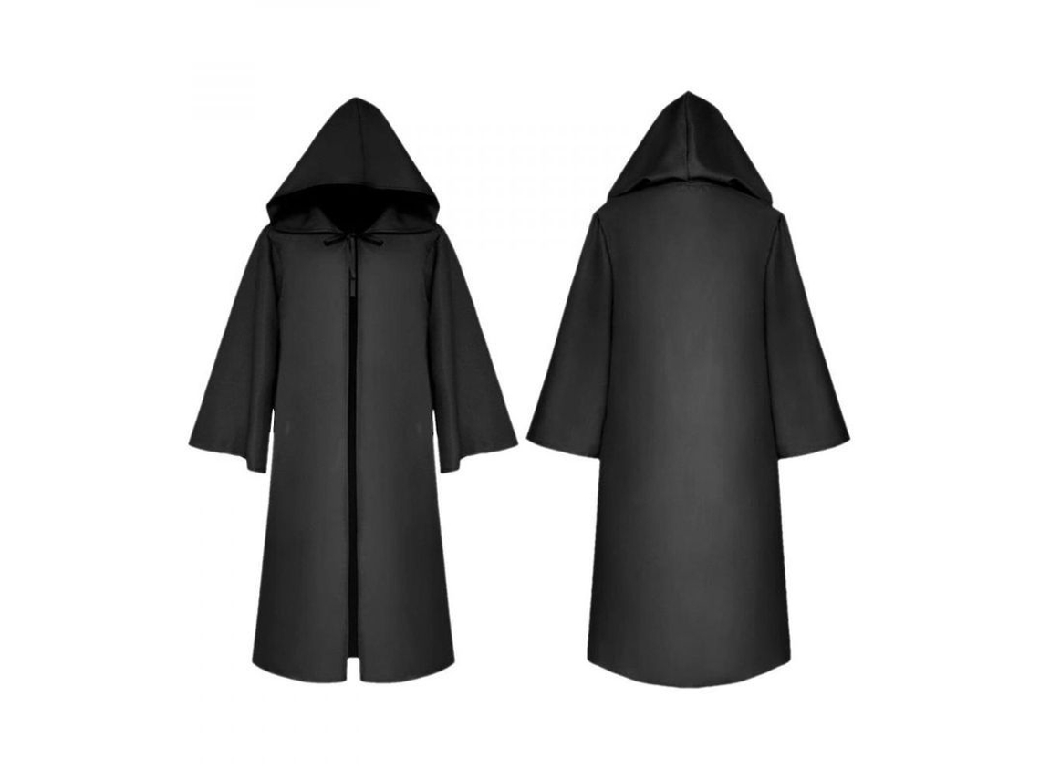 Capa Com Capuz De Halloween Para Crianças Unissex Trajes Góticos Medievais Festa De Cosplay M Negro
