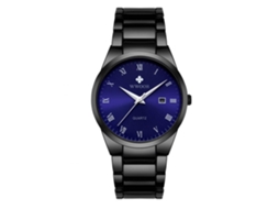 Relógio de pulso masculino Wwoor, elegante e moderno para negócios, com mostrador grande, resistente à água, movimento de quartzo e na cor azul.