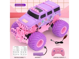 (tipo A) Carro De Controle Remoto Rosa De Alta Velocidade, Controle Remoto 2.4g, Veículo Off-road Com Rodas Grandes, Brinquedo Infantil.
