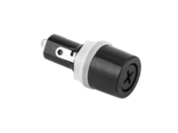 Porta-fusível MF 528, tubo plano preto, 5 x 20, parafuso Phillips, 10 A, 250 V