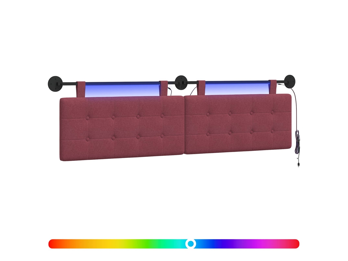 Conjunto 1 Cabeceira De Quarto Vidaxl Vermelho Tecido (190 X 55 X 5 Cm)