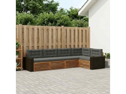 Vidaxl Conjunto De Sofás Para Exterior 5 Pcs Natural E Antracite