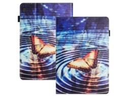 Capa De Couro Inteligente Para Tablet Lenovo Tab M10 Com Textura De Lichia E Costura.