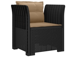 Maison Exclusive - Poltrona 1 Lugar Com Almofadas Look Rattan Pp Antracite
