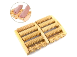 Rolo De Massagem Para Pés De Madeira, Massager Para Pés, Rolo Dual De Reflexologia Para Edema E Tontura