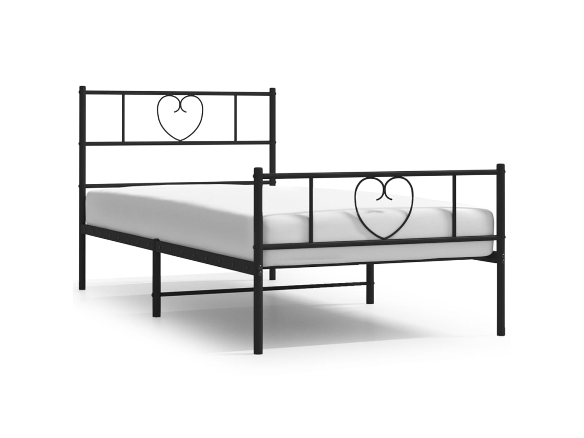 Bed Frame, Bed Frames Vidaxl Preto Aço (80 X 200 Cm)