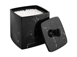 Porta Cotton Swabs Con Tapa, Contenedor De Algodón Resina Organizador De Accesorios Baño