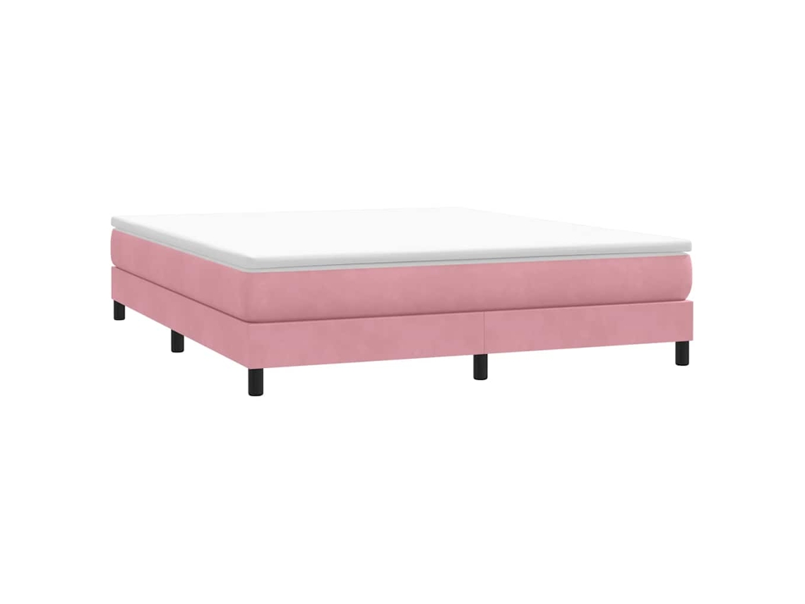Vidaxl Cama Sem Molas/colchão 180x210 Cm Veludo Rosa