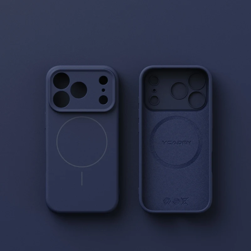 Capa De Celular Em Silicone Líquido (azul Para Iphone 15) Com Função Magnética.
