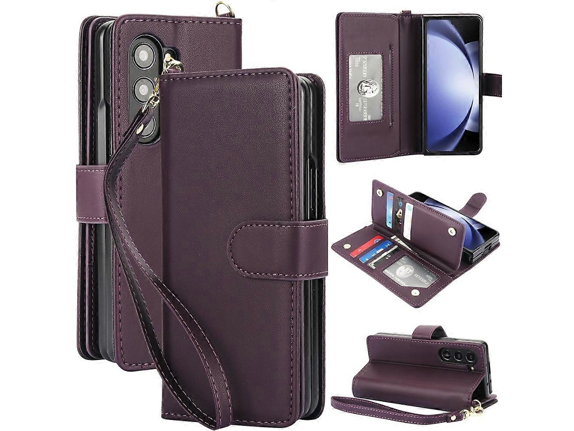 Capa De Couro Para Celular Com Rfid E Carteira Para Vários Cartões
