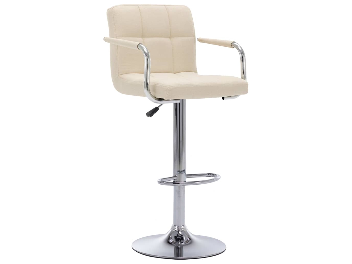 Vidaxl Cadeira De Bar Tecido Cor Creme