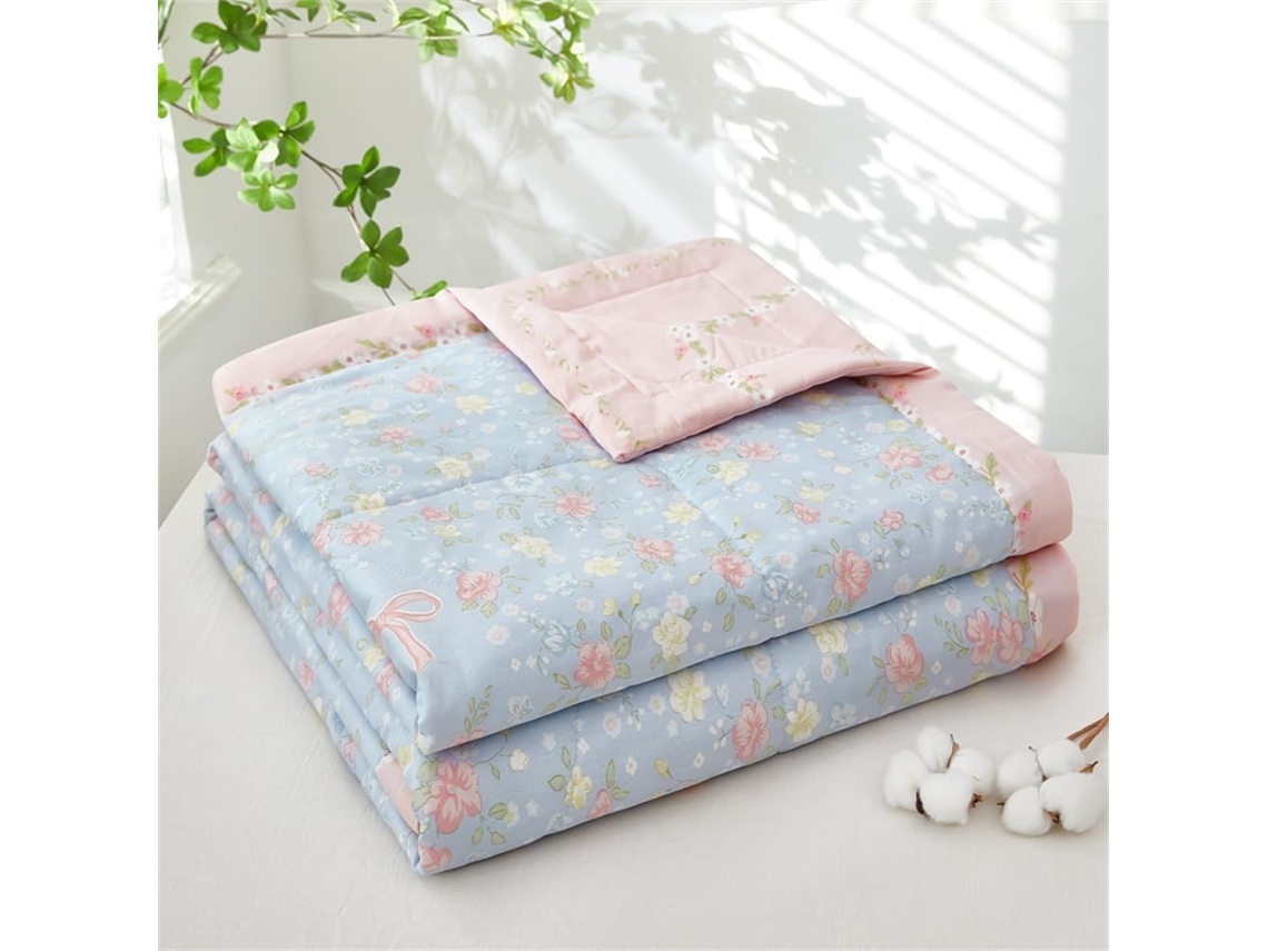 Colcha Acolchoada Fansu Capa de Cama Manta para Ar Condicionado Edredom Conjunto 100% Algodão Sofá com Estampa