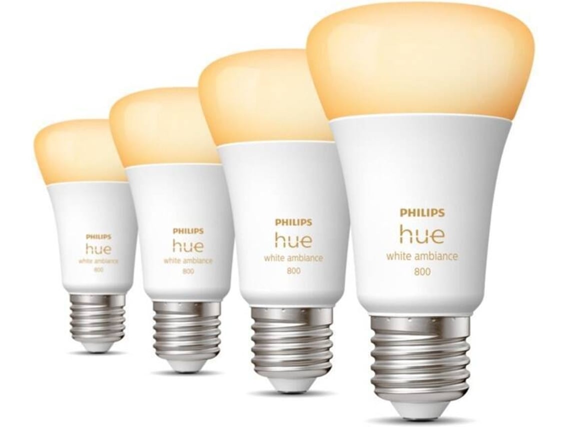 Kit 4 Lâmpadas Inteligentes PHILIPS HUE A60 Ambiance (E27 - Branco