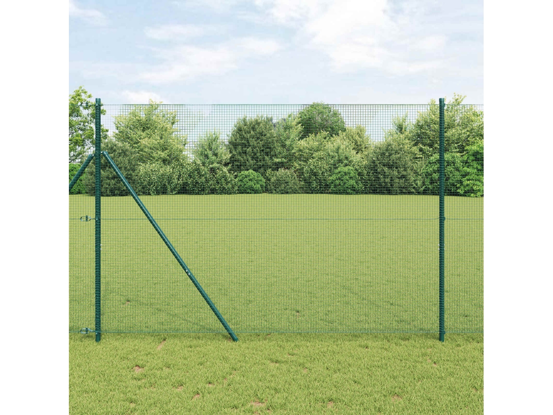 Vidaxl Cerca De Arame Soldado 1000 X 160 Cm Verde