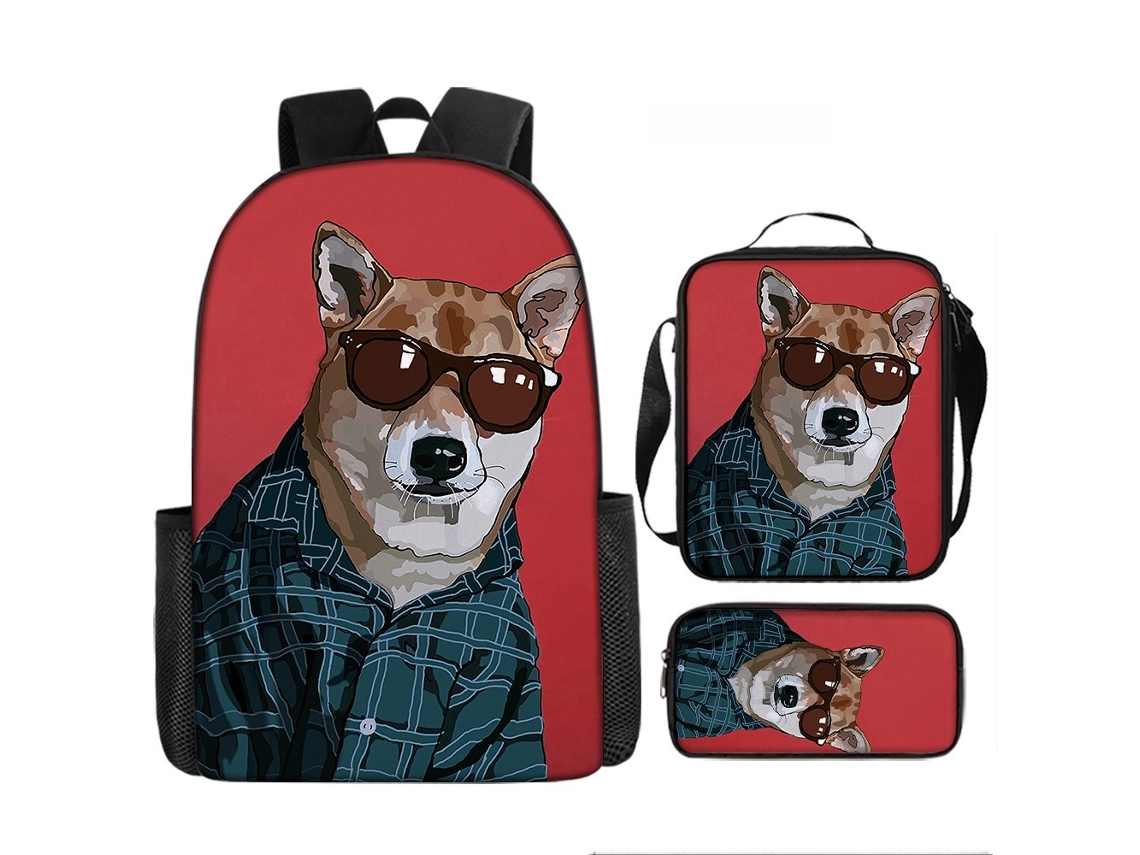 Mochila De Estudante 17 Polegadas - Conjunto 3 Peças Com Estojo E Lancheira Ideal Para Escola (estilo 1)