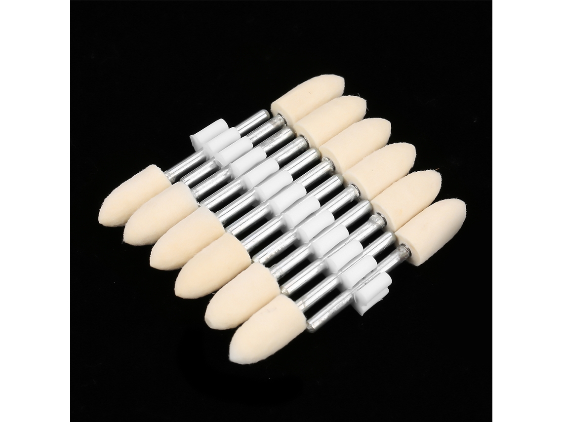 12 Peças Cabeça De Polimento De Lã Em Forma De Cone Roda De Verniz Mandril 3mm (10mm)