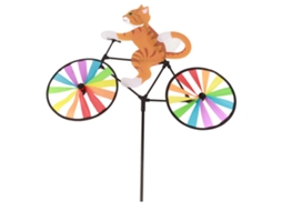 Girador De Vento Bicicleta Ornamentos Gato Amarelo