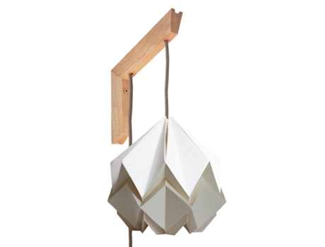 Aplique de parede MOKUZAI HANAHI feito à mão em Papel e Madeira