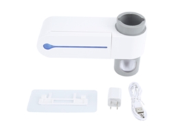 Esterilizador Uv Laxiscreed Para Escova De Dentes Com Suporte E Dispenser Automático De Creme