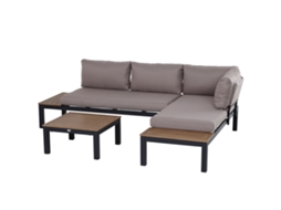 Conjunto de 5 Peças em Rattan Cinza Claro com Almofadas para Varanda e Terraço