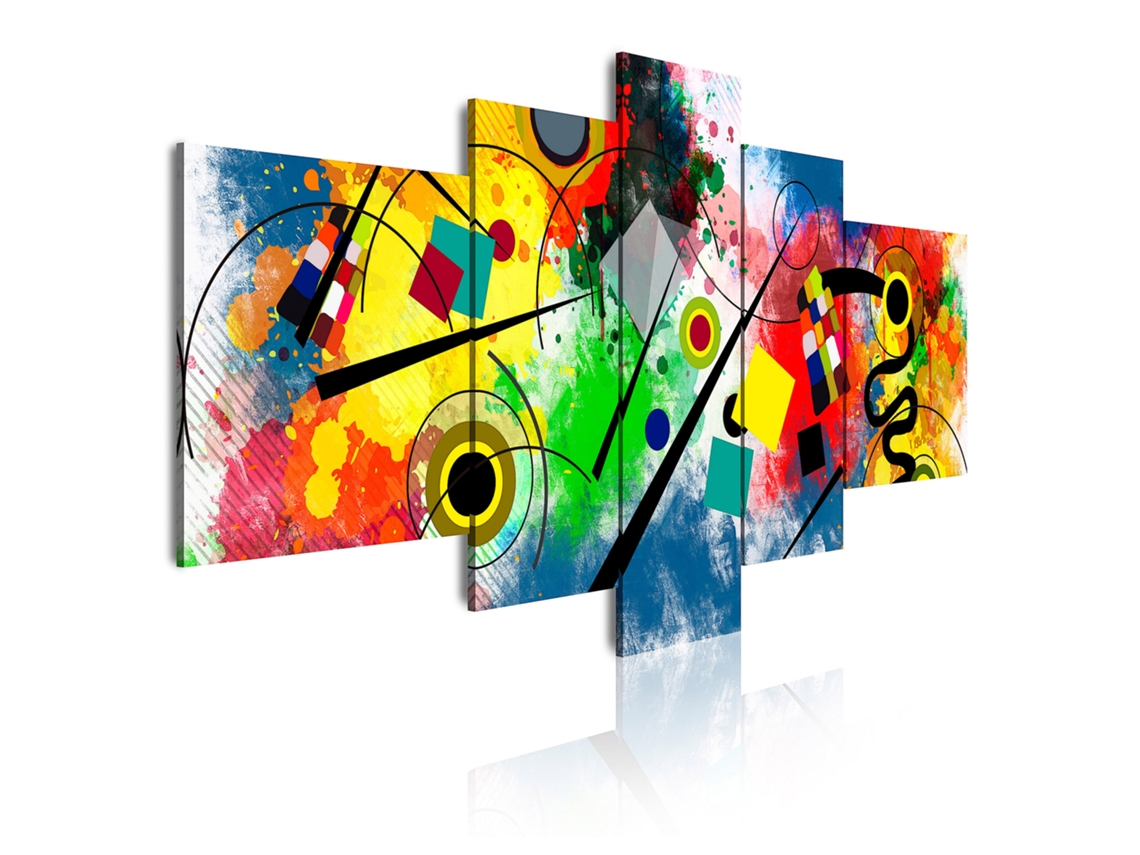 Quadro Moderno DEKOART Arte Abstrata, Kandinsky, Vermelho, Azul (180 X 85cm)