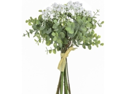 Pacote com 1 Buquê de Flores Artificiais, 6 Véus de Noiva e 6 Ramos de Eucalipto, para Casamento em Interior e Externos AQUAFORGE