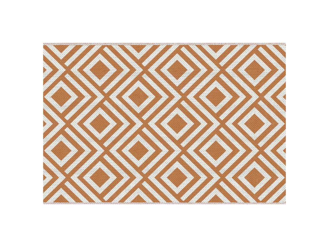 Tapete Reversível para Exteriores 182x274 Cm Plástico Impermeável para Terraço, Varanda, Camping Praia, Vermelho e Branco Ge