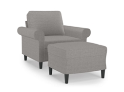 Sofa Chair With Footstool, Sofa Chairs With Footstools Vidaxl Cinzeto Tecido (n/a)