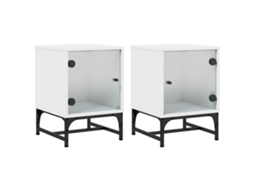 Bedside Cabinet, Bedside Cabinets Vidaxl Branco Madeira Processada (n/a)
