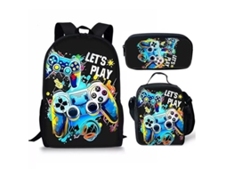 Mochila De Estudante Panoona Play Conjunto 3 Peças Lancheira Estojo 17 Pol 44cm Estilo 3