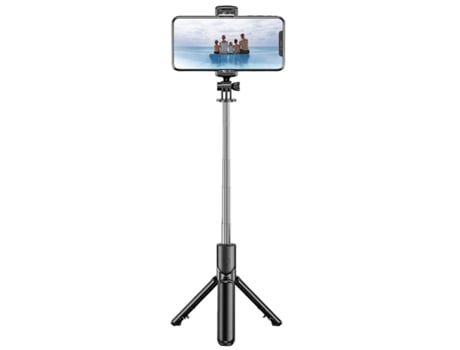 Selfie Stick Vídeo Call Tripé Estendido Botão ELIGHT Rede Preto
