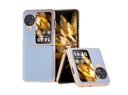 Capa De Couro Com Nano Galvanoplastia Da Série Waves Para Oppo Find N3 Flip