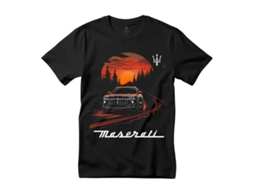 T-shirt Rockinstone Sleek Style: Black Maserati Levante At Dusk Black (2xl)