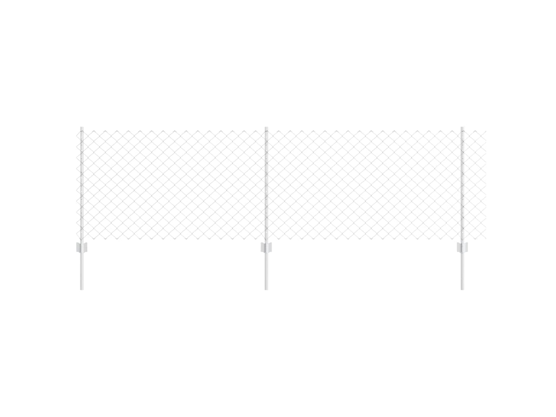 Conjunto 1 Painéis De Cercas Exteriores Vidaxl Prateado Aço (10 X 0,8 M)