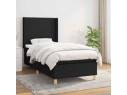 Vidaxl Cama Com Molas/colchão 90x190 Cm Tecido Preto