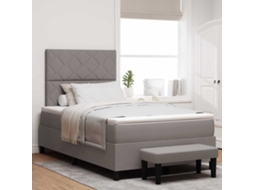 Vidaxl Cama Box Com Cabeceira Cinzento-acastanhado 120 X 190 Cm Tecido