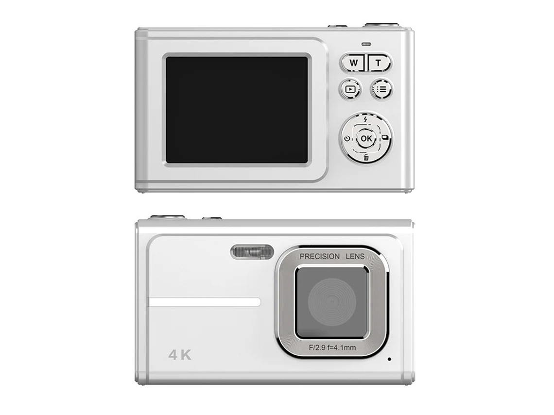 Câmera digital CCD Yizhood, estilo retrô, 4K HD, cartão de memória de 32 GB e bateria recarregável.