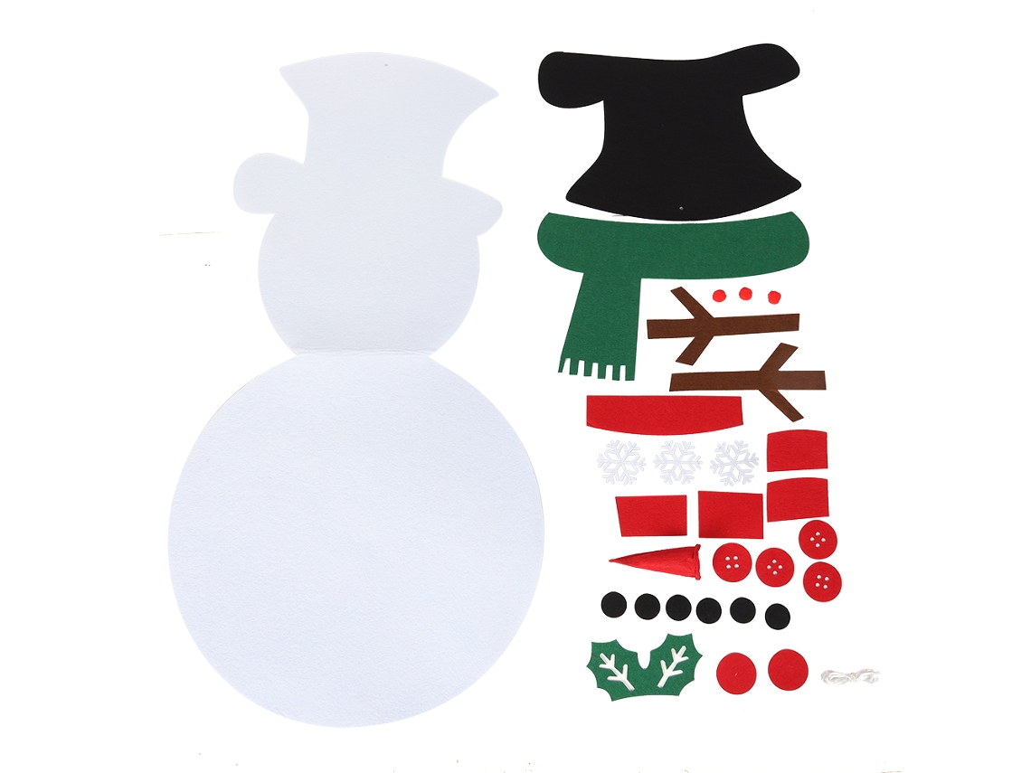 Brinquedo Natalino Diy Boneco de Neve Tecido Decorativo Parede